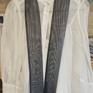 Zimmermann Sheer White Blouse with Black Trim